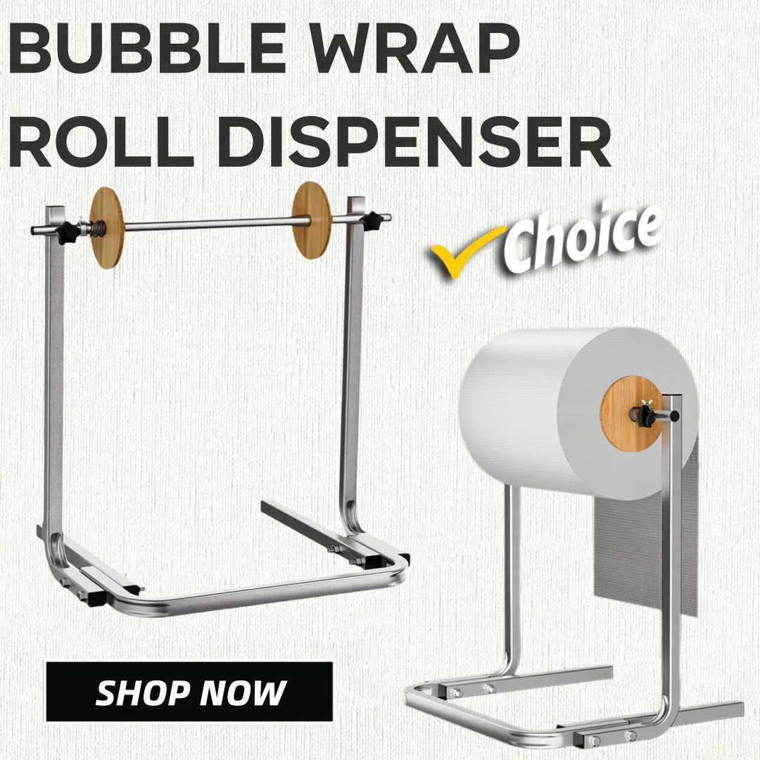Bubble Wrap Roll Dispenser, Tabletop Manual Bubble Cushion Foam Wrap Holder for Packing, Moving and Shipping