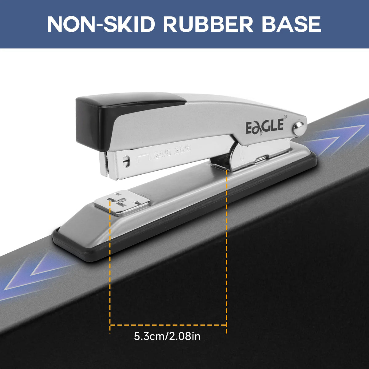 EAGLE Metal Stapler 20 Sheet Capacity Includes 1000 Staples for Temporary/Permanent Binding, Anti-Jam with Non-Skid Base