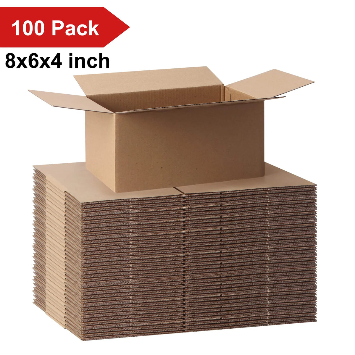 8x6x4 Shipping Boxes Set of 100, Cardboard Boxes for Small Business, Corrugated Mailing Box Bulk for Packaging