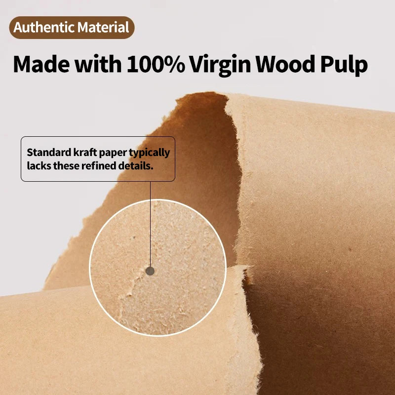 20M Light Yellow Kraft Paper Roll Painting Art DIY Craft Packaging Wedding Bouquets Gift Boxes Office 80g /120g/ 150g 0.39 X 20m