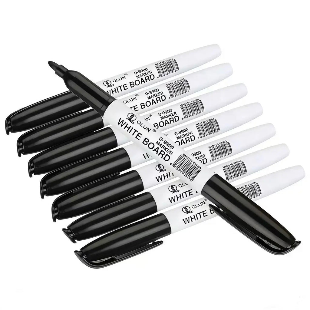 Erasable Black Whiteboard Markers 12 Pcs, Dry Erase Pens for Office School Teaching, Back to School Stationery