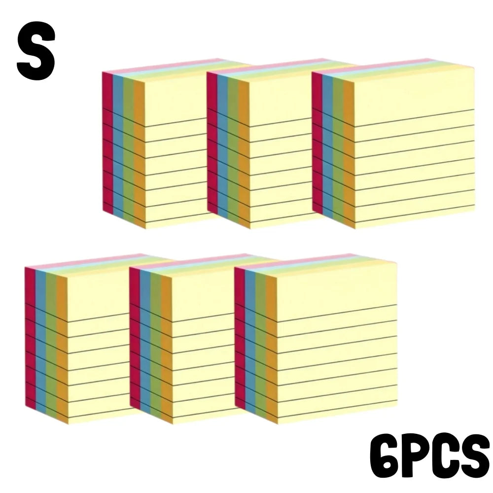 100/600 Pages Line Sticky Notes Multicolor Memo Pad Self-Adhesive Notepads for Students Office Home School Stationery Supplies