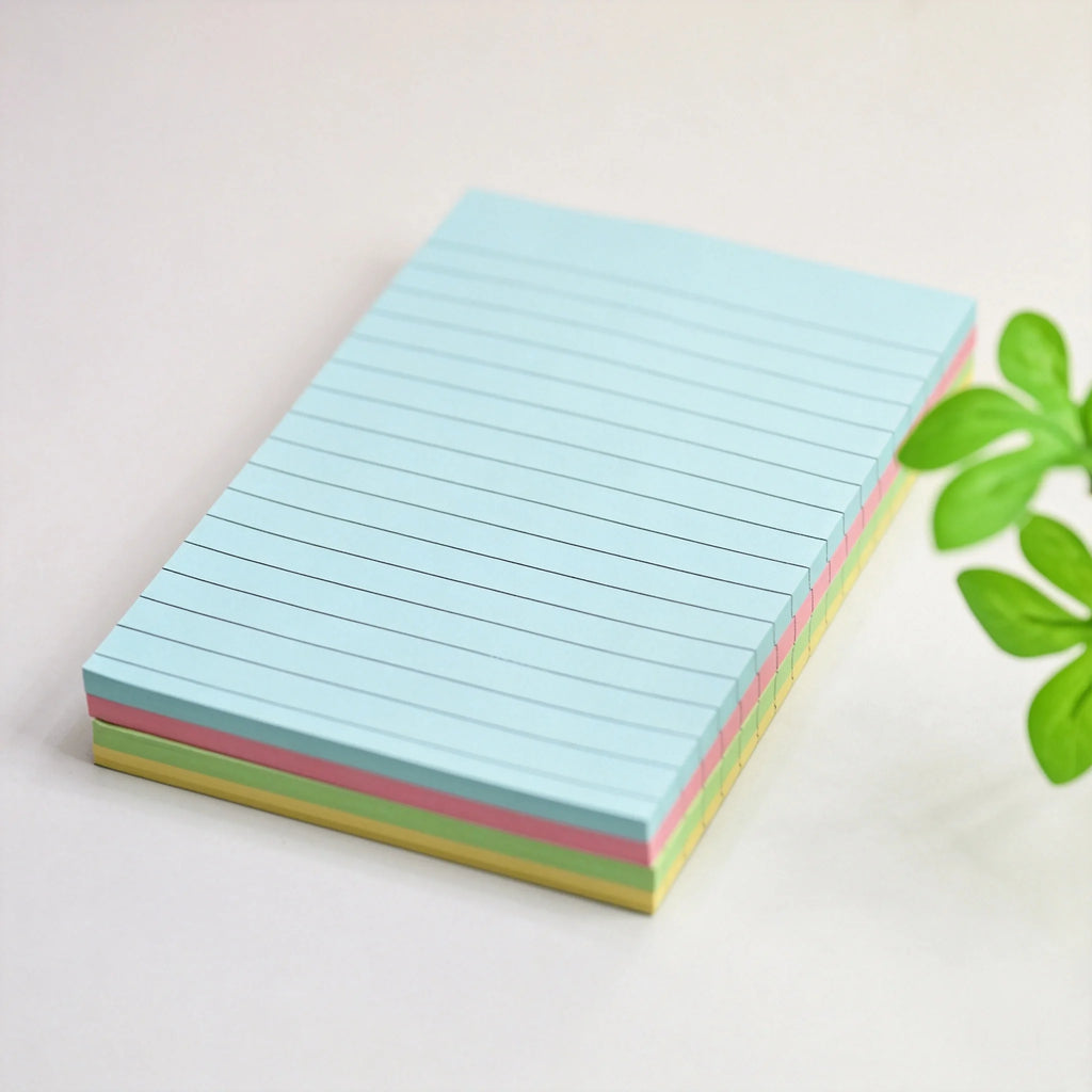 4 Color Lined Sticky Notes 100/200 Sheets, Ruled Self Stick Memo Pad , Cute Note Paper For Office School Study Journal Planner R