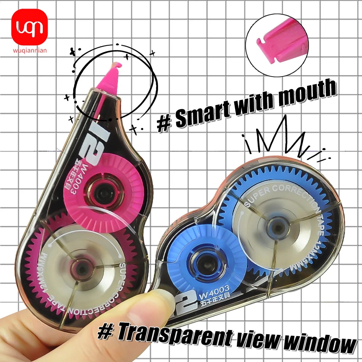 WQN-5/10PCS 5*12M Roller Large Capacity White Correct Belt Correction Belt Stationery Student Office School Stationery Supplies