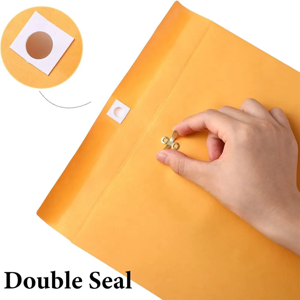 20pcs A4/A3 Golden Yellow Paper Envelope Large Clasp Envelope for Office Document Packaging