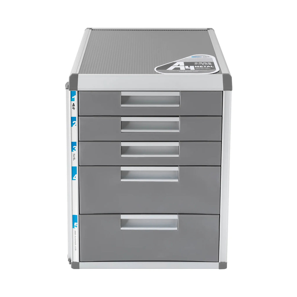 Lockable 5-Drawer File Organizer with Key A4 Document Storage Cabinet for Office Desk Secure Metal File Box for Home School
