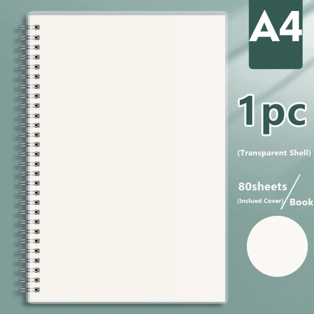 Thickened A4/A5/A6/B5 Coil Notebook Grids/Blank/Horizontal Line Flip Over Design Sketchbook Memo Pad School Office Supplies