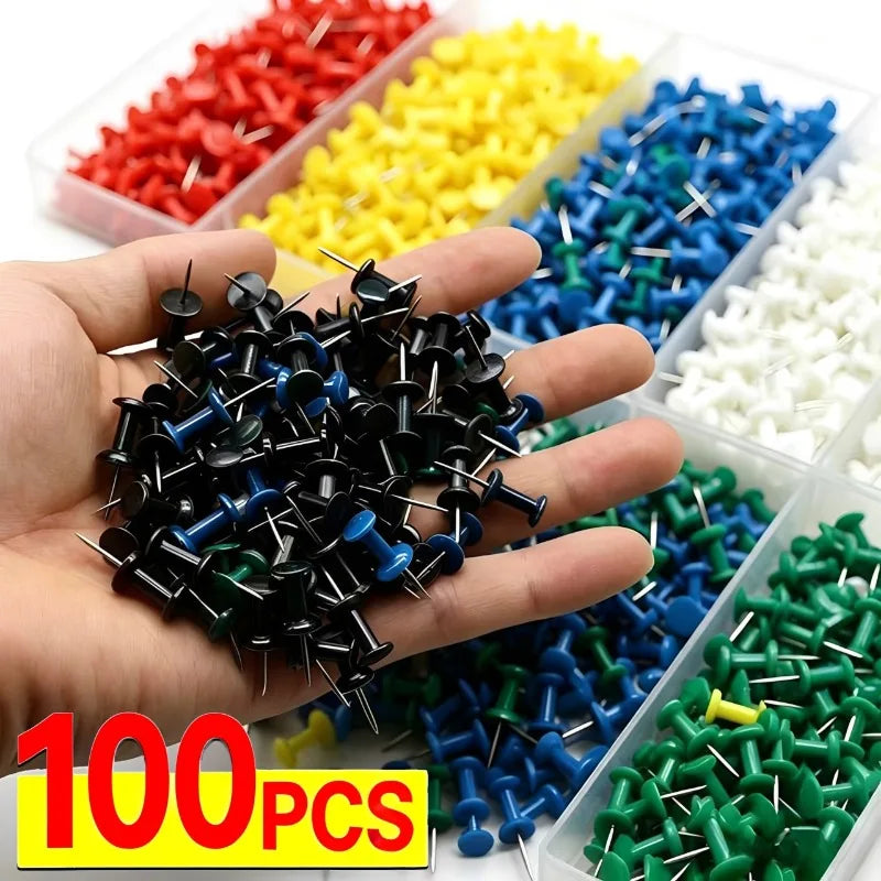 100Pcs/Bag Push Pins Photo Postcard Decoration Transparent Tacks for Photo Wall Bulletin Board Home Wall Home Office School