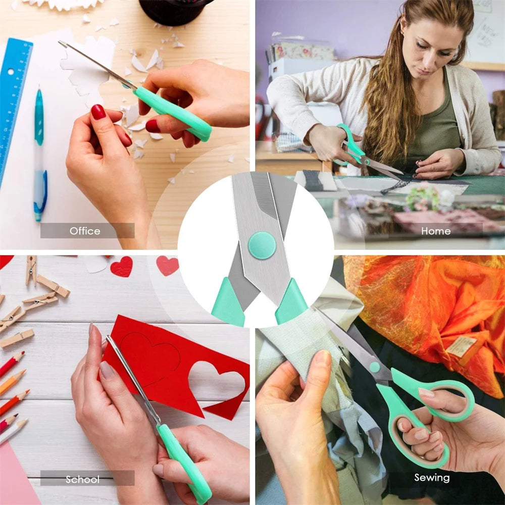 8-Inch Multi-Purpose Heavy Duty Scissors. Comfortable Grip Craft Scissors For Office Home Sewing Fabric Art Craft DIY Kitchen To