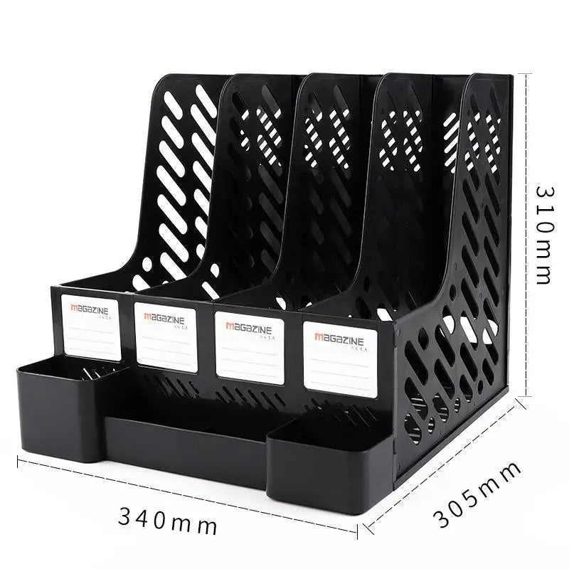 @*4 Column File Rack Holder Multifunctional Desktop Organizer for Books Art Supplies Sundries Office Home Studio