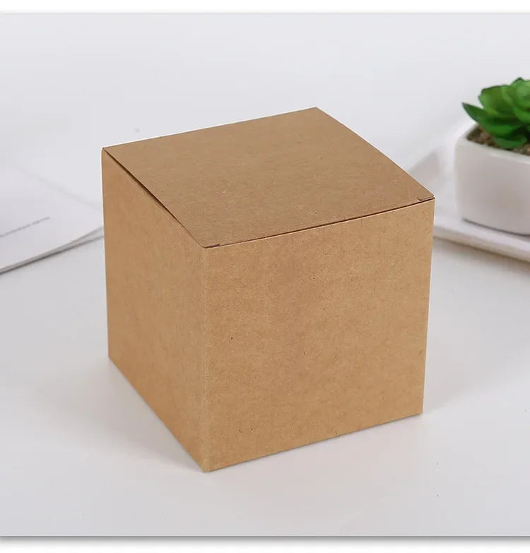 20/50pcs Multi Size Square Kraft Gift Box Black White Brown Fold Packaging Gift Box Proposal Box For Bridal Birthday Party