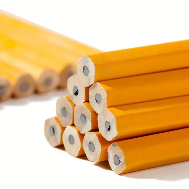 50/100/150pcs Pencils With Eraser Top, 2 HB Pencils Drawing And Sketching, Yellow Wood-Cased Pencils For Office,School Supplies