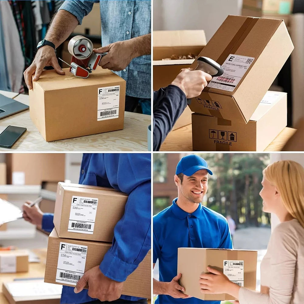 4"x6" inch Shipping Labels For Thermal Label Printer 100x150mm Adhesive Fold Thermal Label Paper For Business Express Shipping