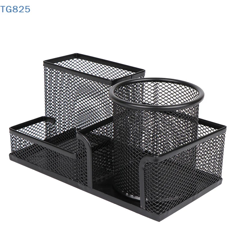 【SA】Desk Stationery Organizer Creative Metal Pen Holder Pencil File Storage Rack Storage Box Office Accessories Desktop Ornament