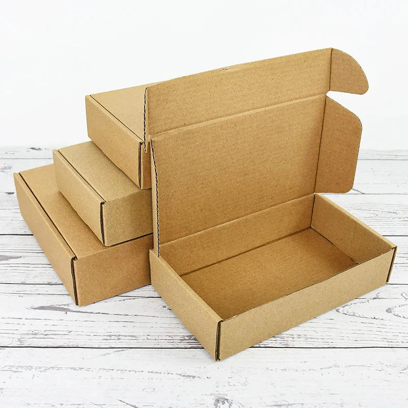 5Pcs Multi Size Brown Kraft Paper Gift Box Christmas Cookies Candy Packaging Box Wedding Gifts For Guest Handmade Soap Wrapping
