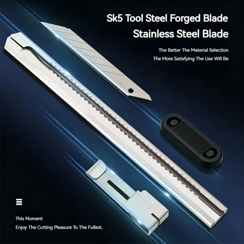 10/100Pcs Stainless Steel Utility Knife Set, Non‑Slip Box Cutter with Sharp Blades for Paper Cutting, Unboxing & Carving