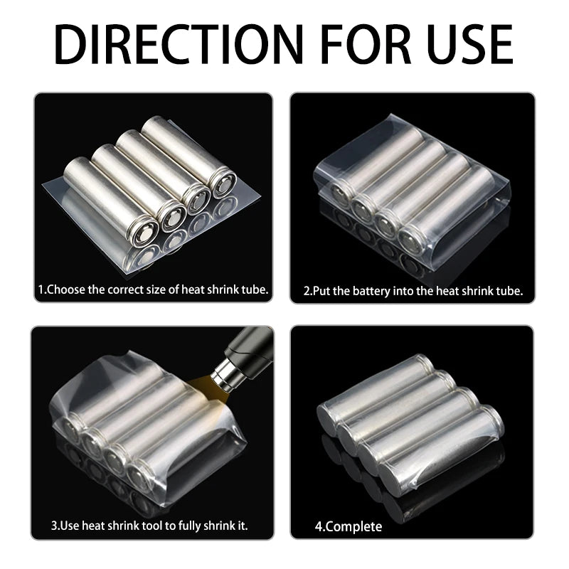 2/5/10M Clear PVC Heat Shrink Tubing Width 50mm ~ 500mm Insulation Film Wrap Lithium Case Cable Sleeving Shrinkable Heat Tube