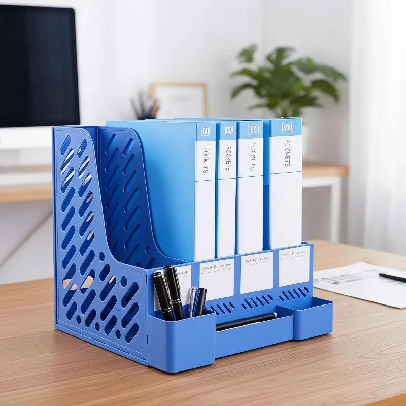 @*4 Column File Rack Holder Multifunctional Desktop Organizer for Books Art Supplies Sundries Office Home Studio