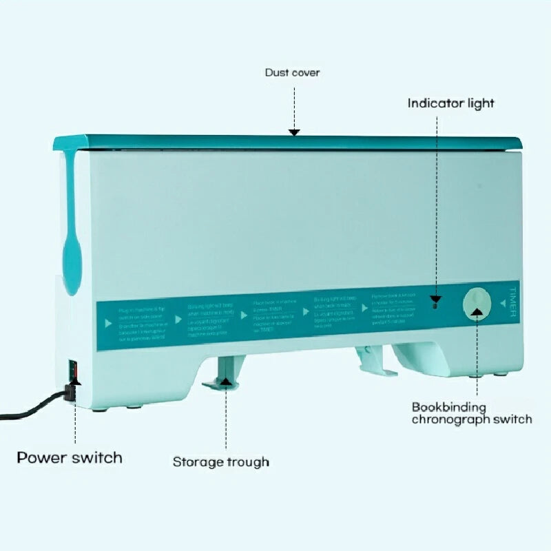 A4 Hot Melt Binding Machine Home Automatic Gluing Small Binding Machine 4mm Thermal Fusion Cover For Document Finishing Office