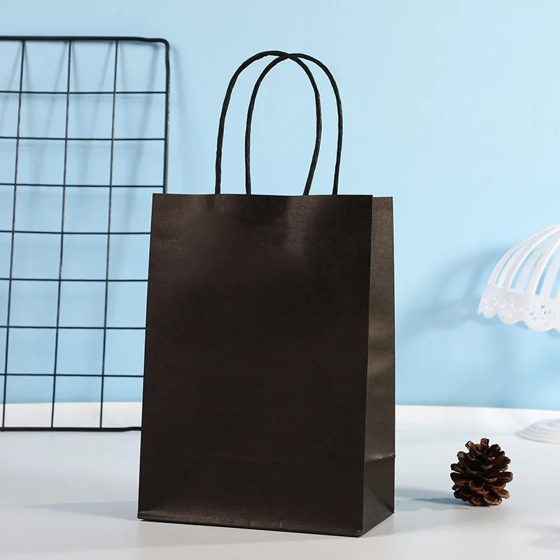 10pcs Candy Colorful Kraft Paper Gift Bag Wedding Party Decoration Gift Shopping Bags DIY Bag Festive Christmas Supplies