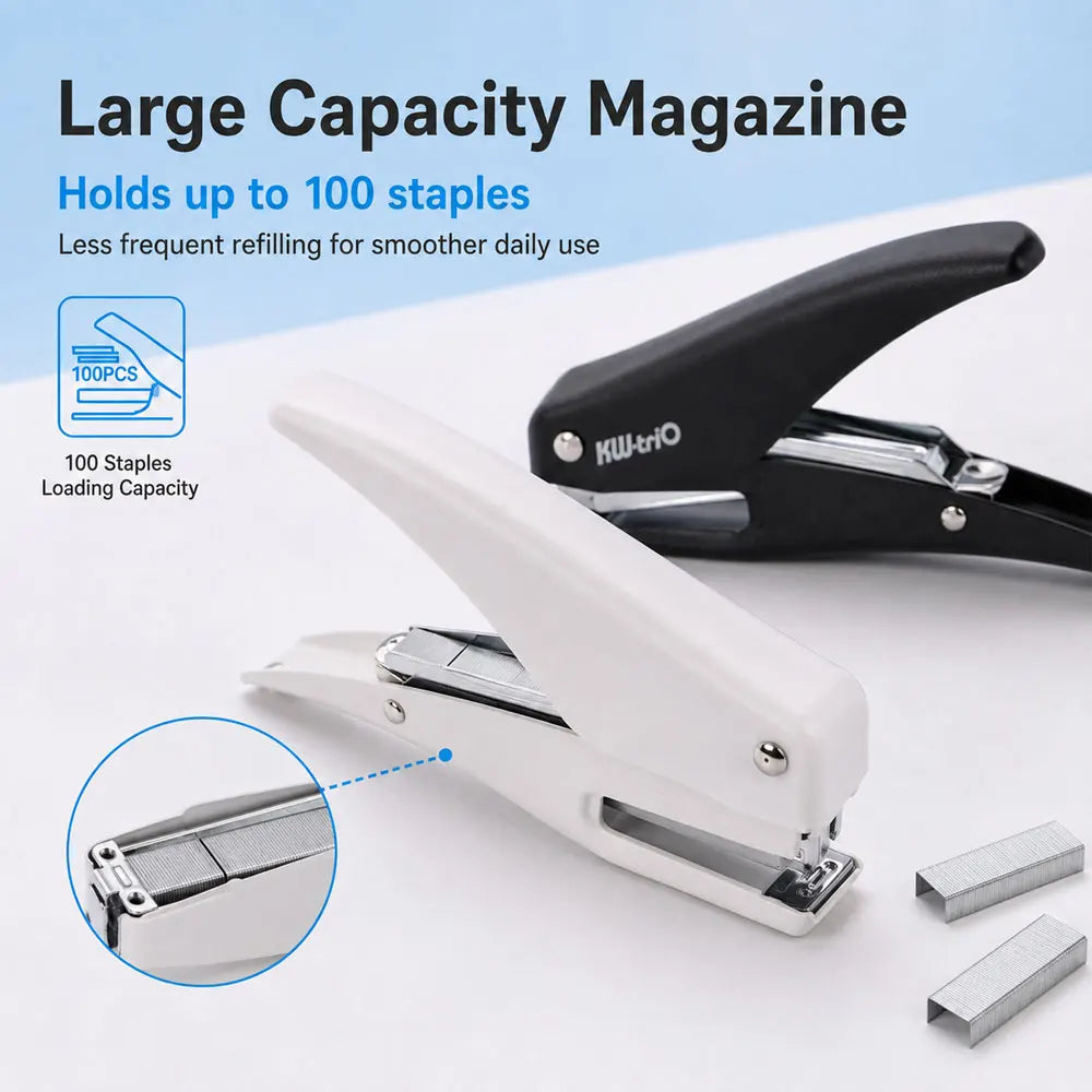 1-Pc Handheld No.10 Stapler Set with 1000 Staples, Durable Plastic Lever Design, 12-Sheet Capacity for Office, School & Home Use