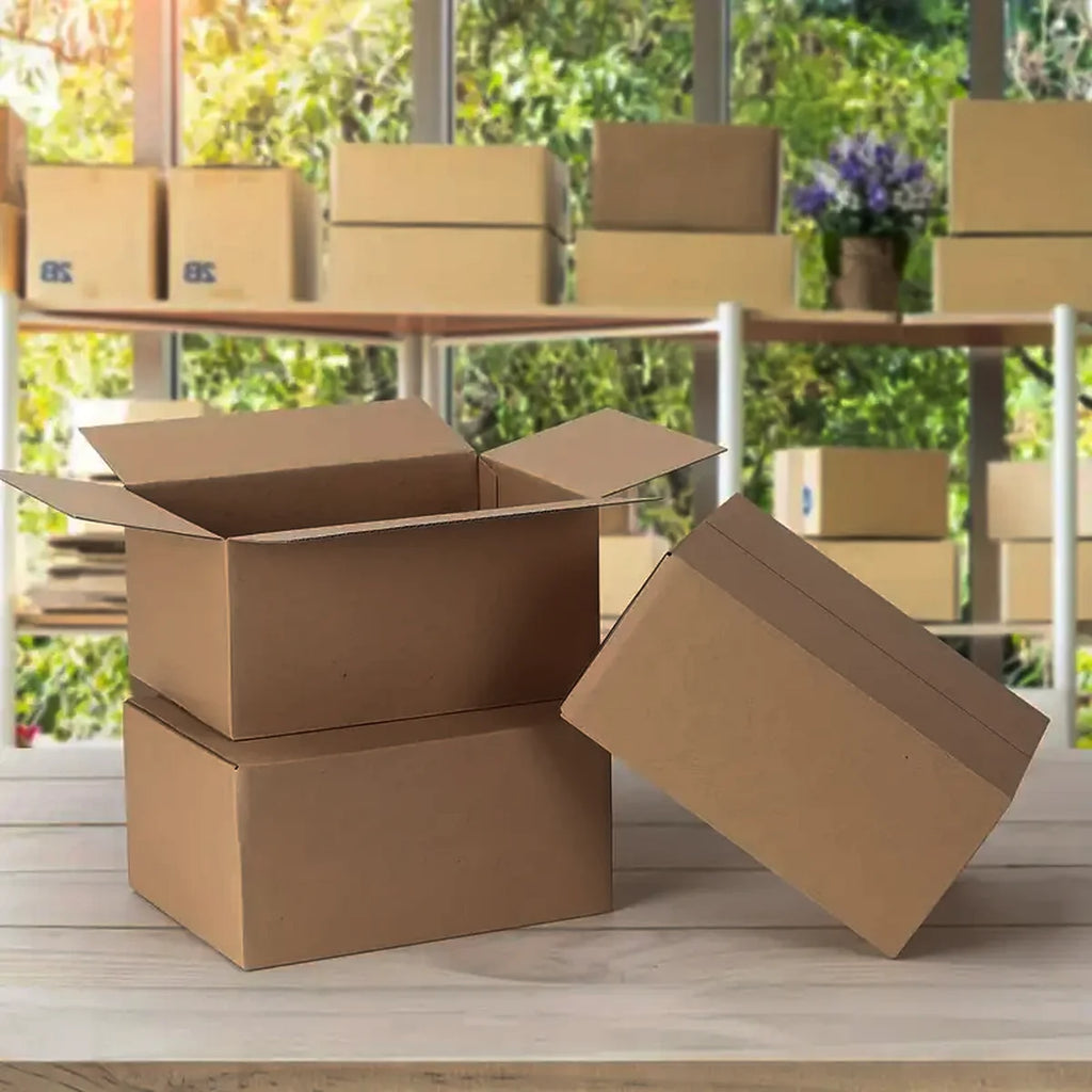Mailing Shipping Boxes, 7.87x4.13x5.31inches, Single Wall, 32Lb/sq inch, Brown Corrugated Cardboard Mailer Box With Lids