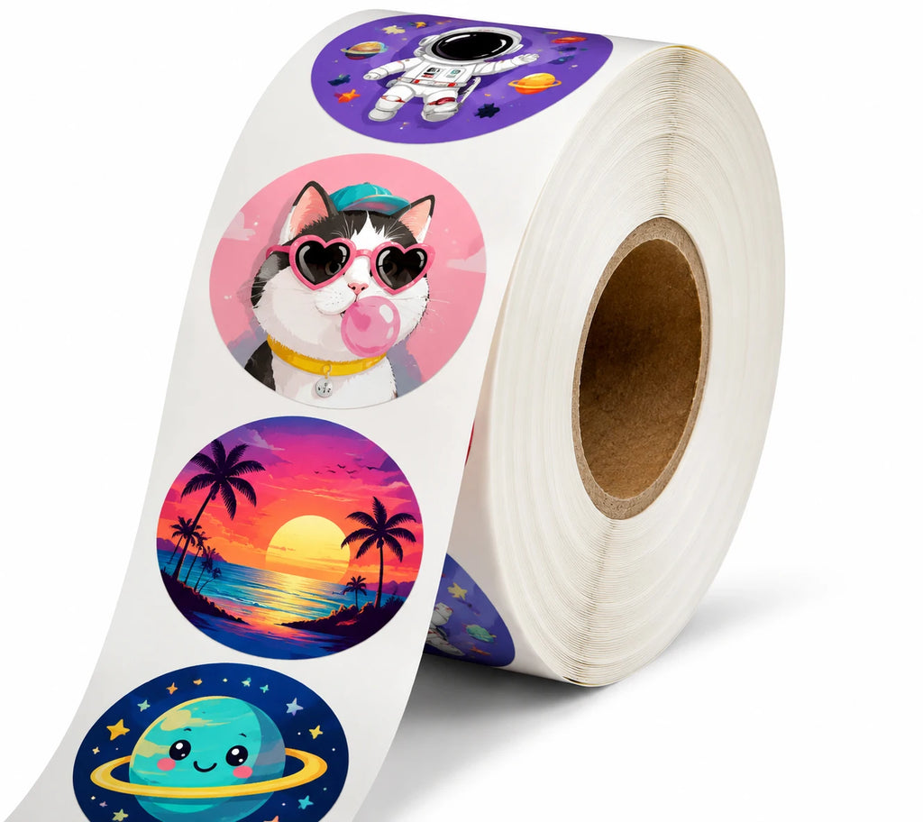 Custom Self-Adhesive Vinyl Stickers Roll Labels Waterproof Logo Sticker Printing for Business Customization