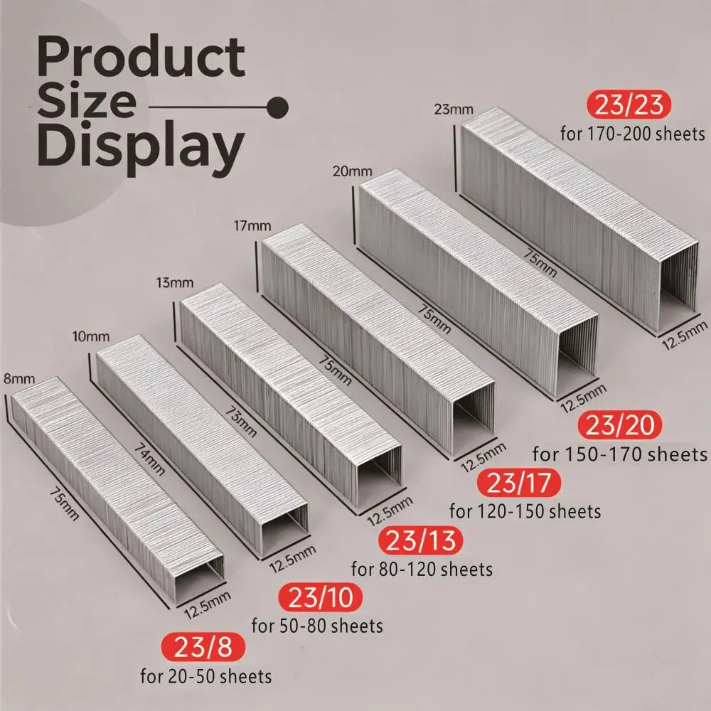 23 Series Heavy Duty Galvanized Staples, Multi Sizes 23/8 23/10 23/13 23/17 23/20 23/23 Stapler Refill Pins, Thick Paper Binding