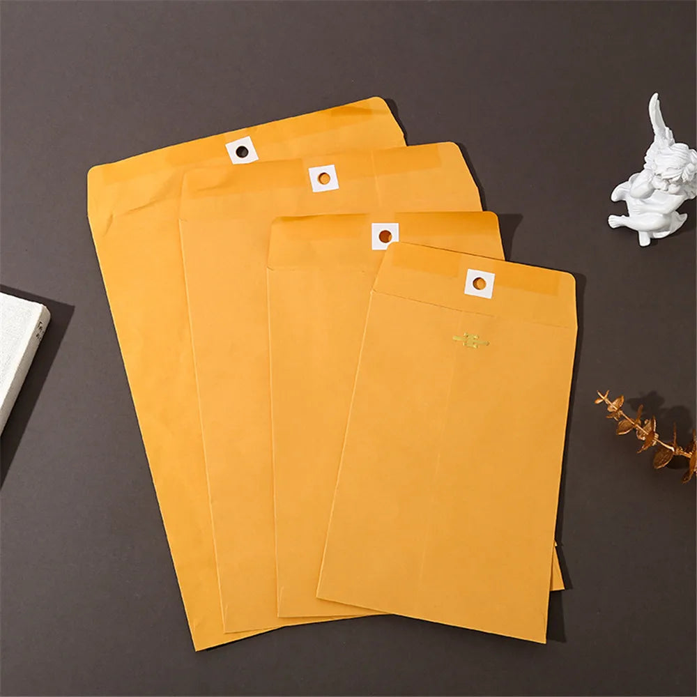 20pcs A4/A3 Golden Yellow Paper Envelope Large Clasp Envelope for Office Document Packaging