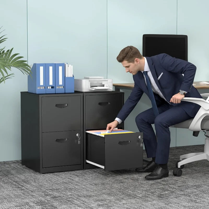 2 Drawer File Cabinet with Lock Metal Filing Cabinet for Home Office Storage Organizer