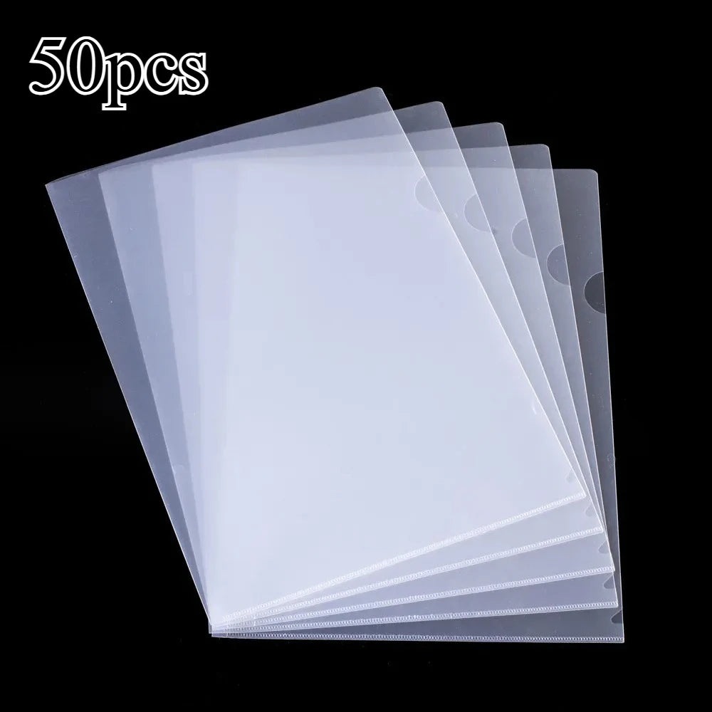 10/20/30/50 PCS A4 File Folder Desk Organizer Stationery Clear Folder for Documents Office School Supplies