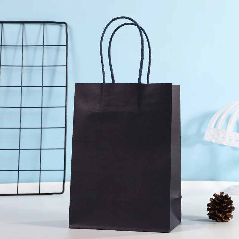 10pcs Candy Colorful Kraft Paper Gift Bag Wedding Party Decoration Gift Shopping Bags DIY Bag Festive Christmas Supplies