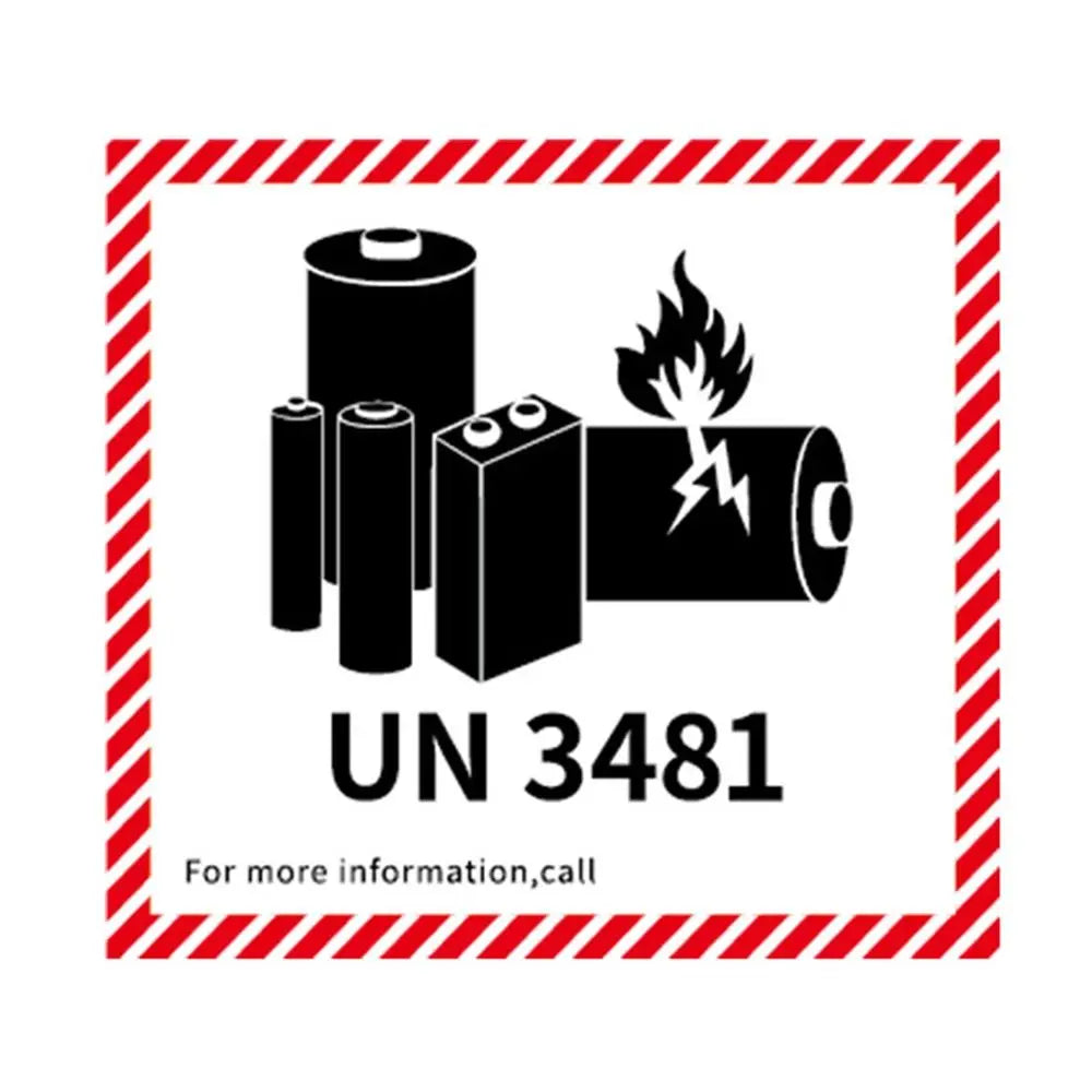 100Pcs Battery Fire Labels UN3481 Transport Lithium Battery Label with Adhesive 4.7 "x 4.3" Transport Warning Label Multipurpose