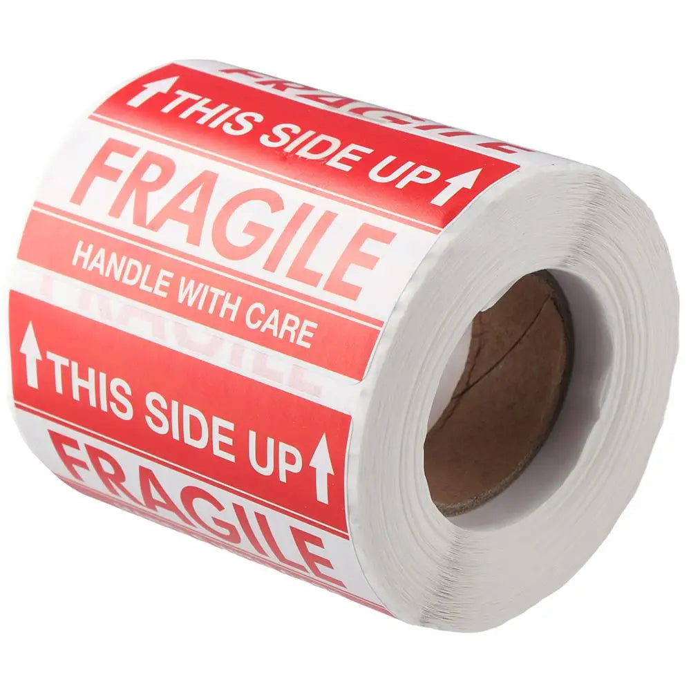 500 Pcs Warning Shipping Labels 2" X 3" Handle with Care Warning Stickers This Side Up Arrow Self- Adhesive Keep Away