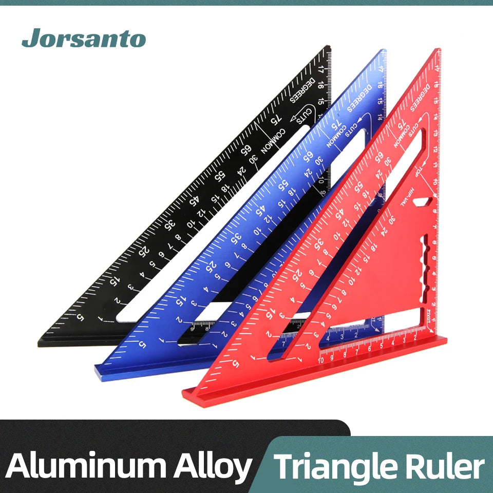 Aluminum Alloy Triangular Ruler 45 Measuring Protractor Angle Ruler Multi-Function Rectangular Ruler Woodworking Triangle Ruler