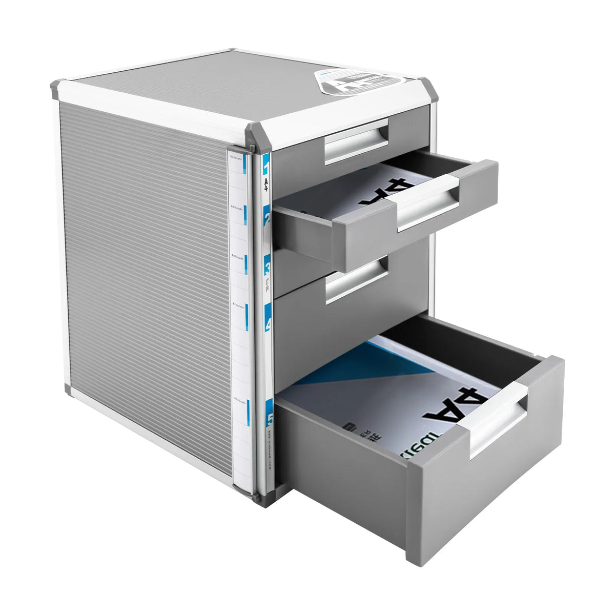 Lockable 5-Drawer File Organizer with Key A4 Document Storage Cabinet for Office Desk Secure Metal File Box for Home School