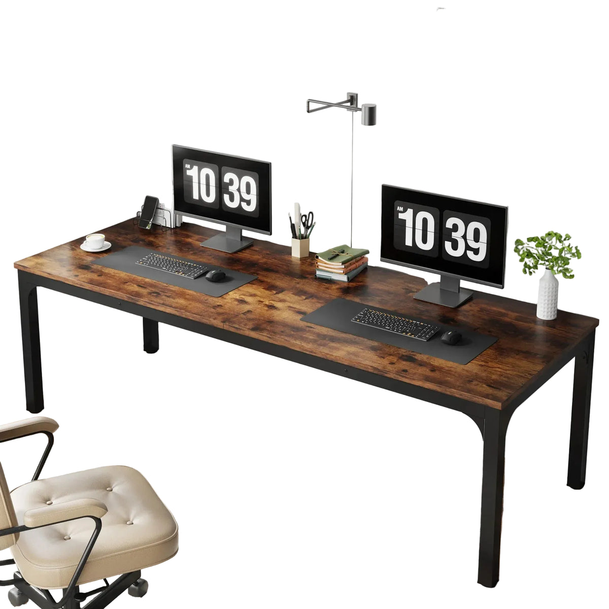 Tribesigns 78.7 Inches Extra Long Computer Desk 2 Person Desk, Double Long Desk, Workstaion for Home Office