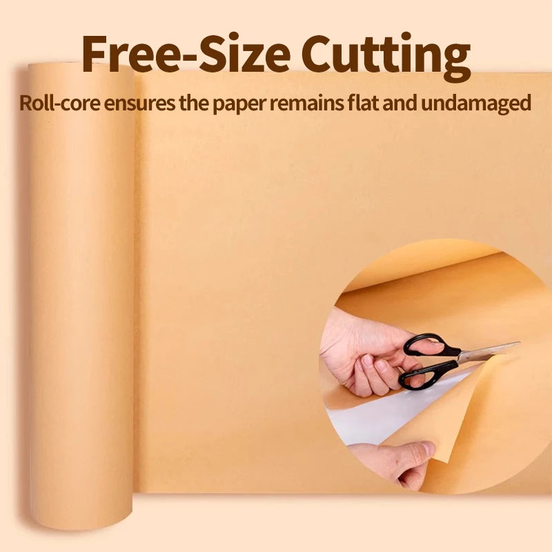 20M Light Yellow Kraft Paper Roll Painting Art DIY Craft Packaging Wedding Bouquets Gift Boxes Office 80g /120g/ 150g 0.39 X 20m