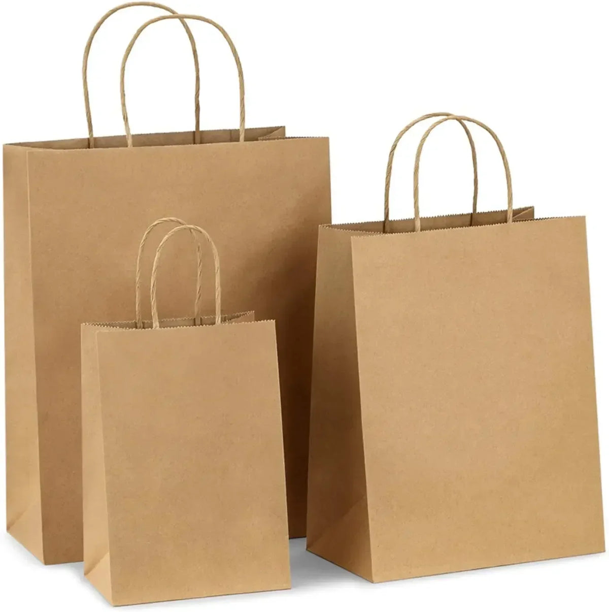 10/25/50 pcs kraft paper bags, portable gift paper bag with handles clothes food coffe Takeout packaging bag customized logo