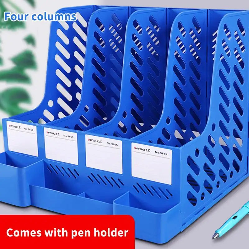 @*4 Column File Rack Holder Multifunctional Desktop Organizer for Books Art Supplies Sundries Office Home Studio