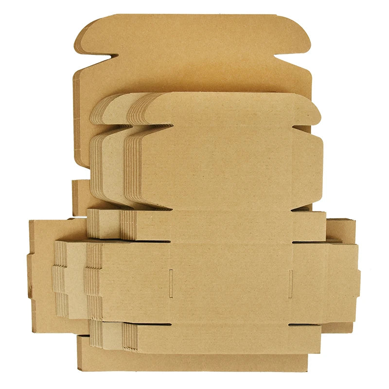 5Pcs Multi Size Brown Kraft Paper Gift Box Christmas Cookies Candy Packaging Box Wedding Gifts For Guest Handmade Soap Wrapping