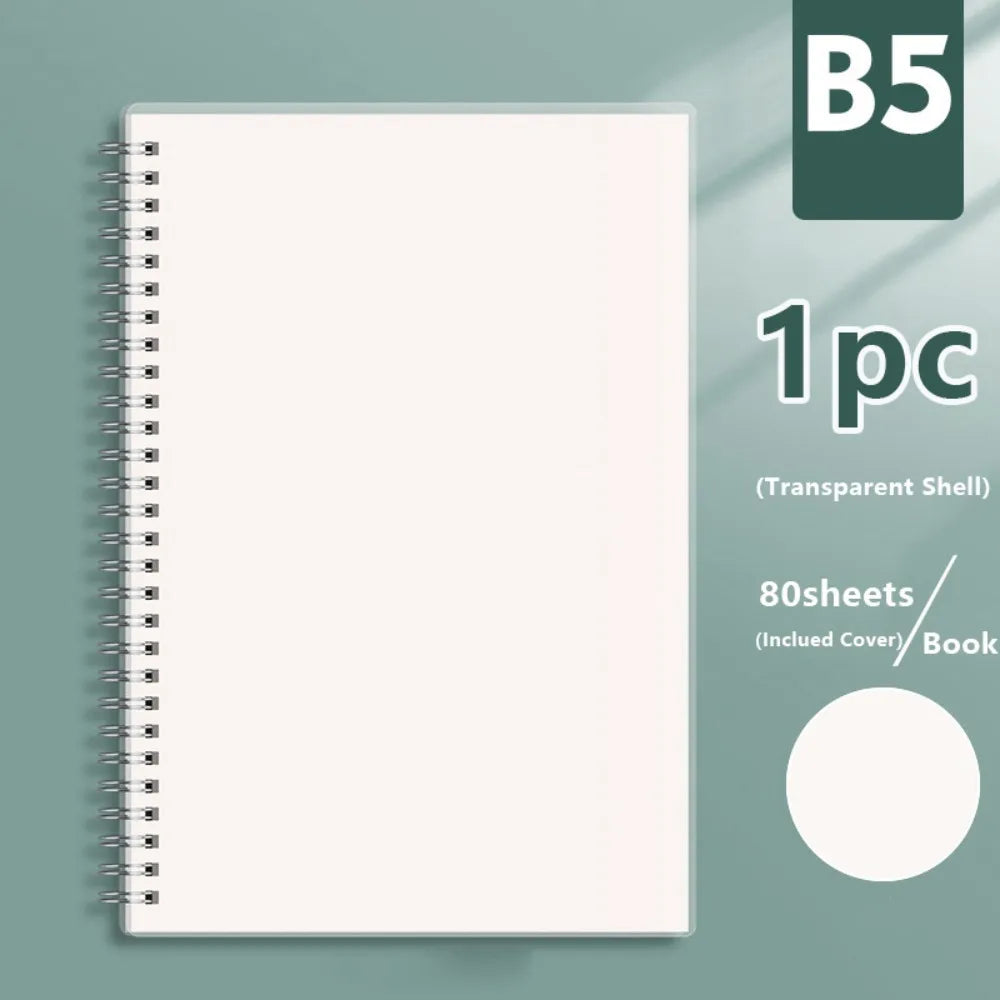 Thickened A4/A5/A6/B5 Coil Notebook Grids/Blank/Horizontal Line Flip Over Design Sketchbook Memo Pad School Office Supplies