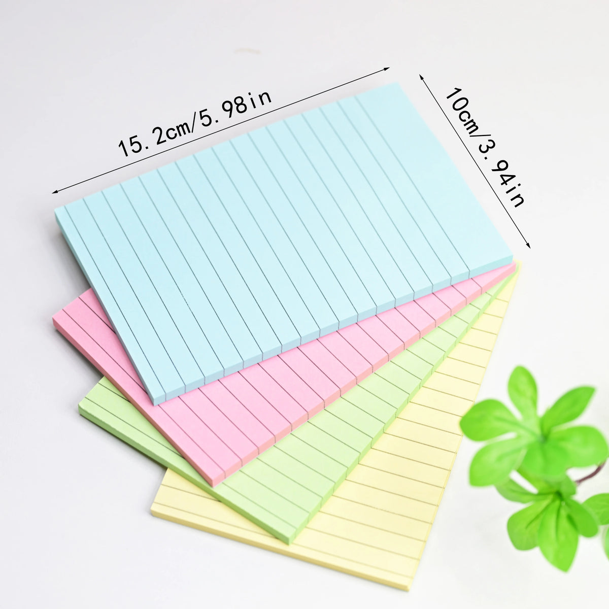 4 Color Lined Sticky Notes 100/200 Sheets, Ruled Self Stick Memo Pad , Cute Note Paper For Office School Study Journal Planner R