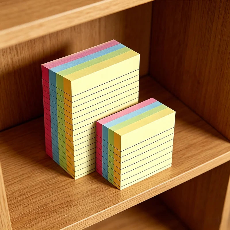 100/600 Pages Line Sticky Notes Multicolor Memo Pad Self-Adhesive Notepads for Students Office Home School Stationery Supplies