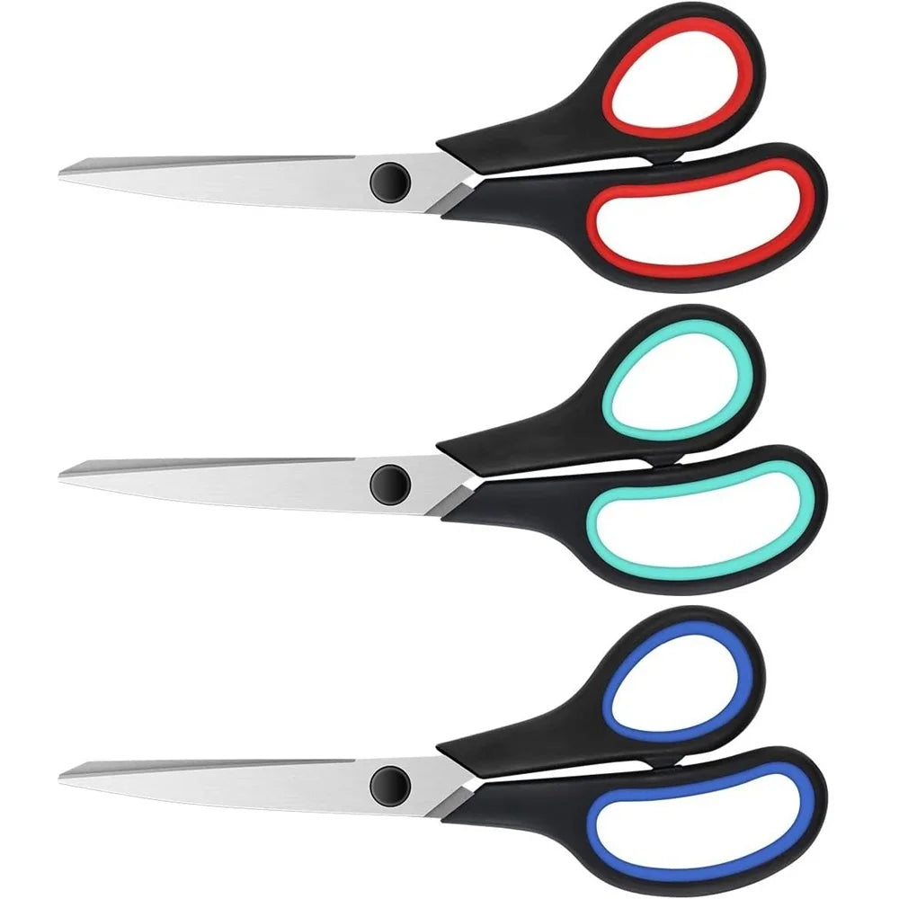 8-Inch Multi-Purpose Heavy Duty Scissors. Comfortable Grip Craft Scissors For Office Home Sewing Fabric Art Craft DIY Kitchen To