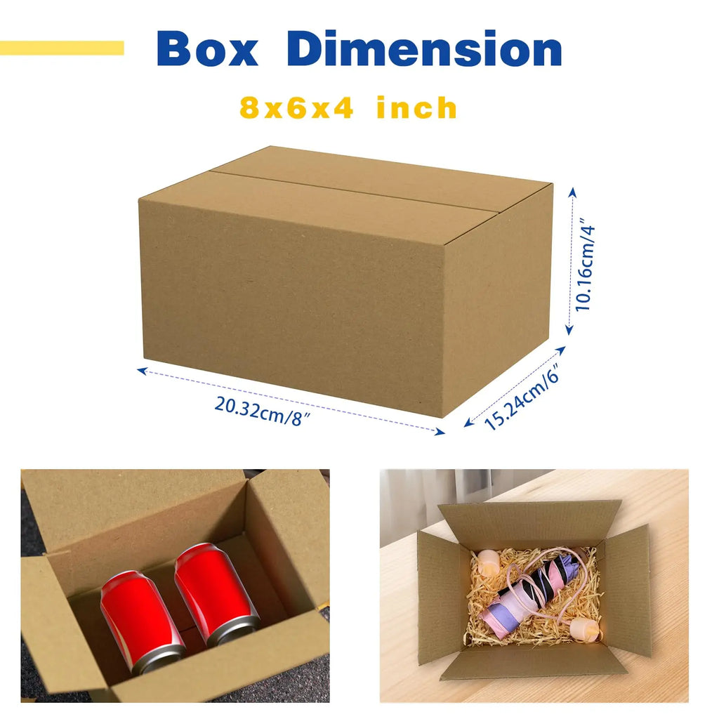 8x6x4 Shipping Boxes Set of 100, Cardboard Boxes for Small Business, Corrugated Mailing Box Bulk for Packaging
