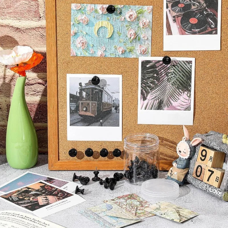 100Pcs/Bag Push Pins Photo Postcard Decoration Transparent Tacks for Photo Wall Bulletin Board Home Wall Home Office School