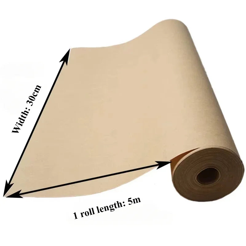 YITAPE 30cm*5M Brown Kraft Paper Roll for Gift Wrapping Moving Packing Material Bouquet Flowers DIY Crafts Painting Art