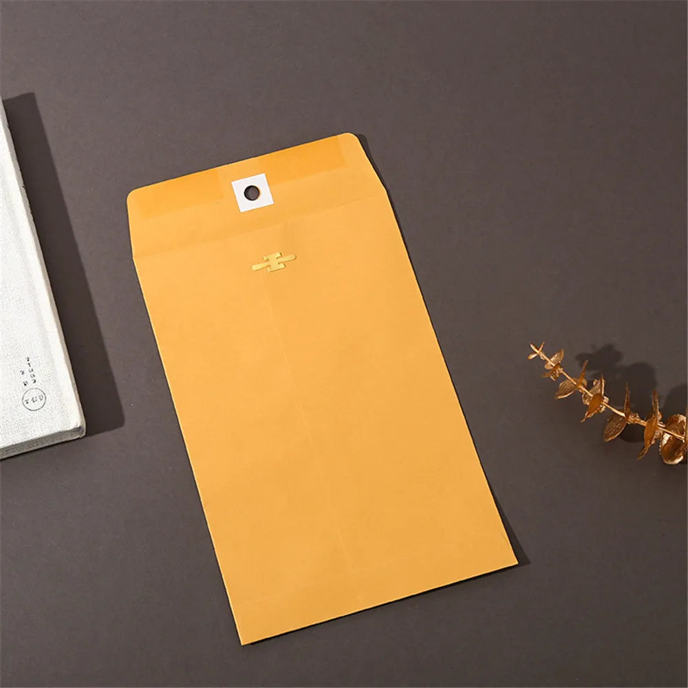 20pcs A4/A3 Golden Yellow Paper Envelope Large Clasp Envelope for Office Document Packaging