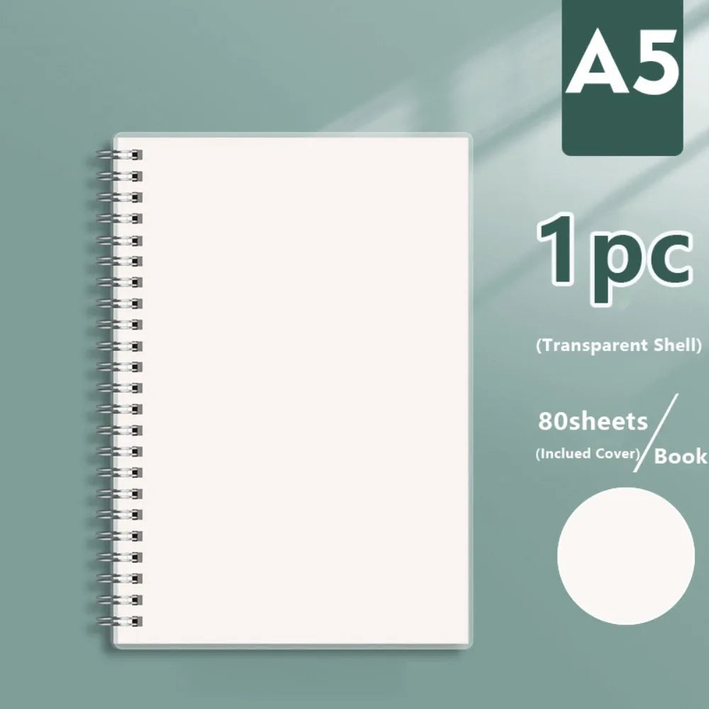 Thickened A4/A5/A6/B5 Coil Notebook Grids/Blank/Horizontal Line Flip Over Design Sketchbook Memo Pad School Office Supplies